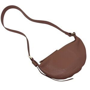 AllSaints Women's Half Moon Leather Crossbody Shoulder Bag in Terracotta Pink